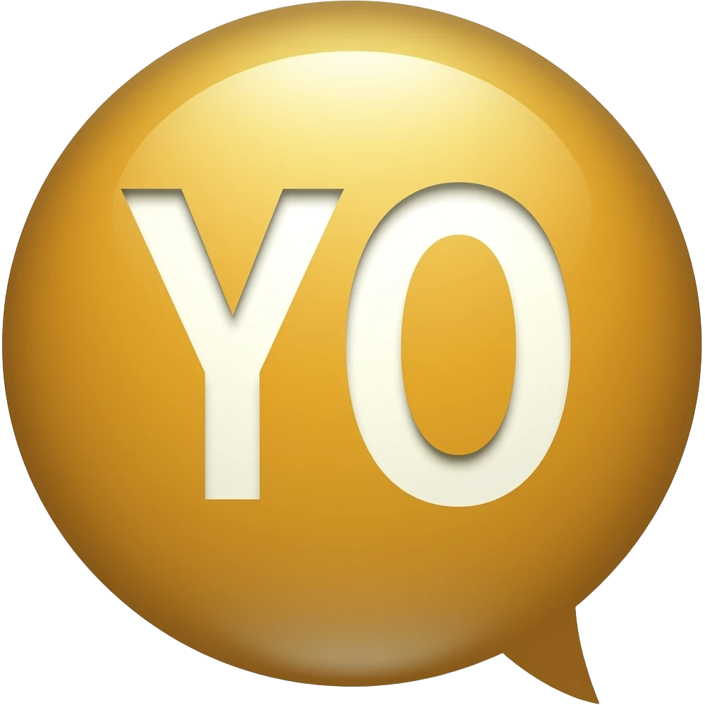Burbuja de mensaje con la palabra "YO" DENTRO emoji