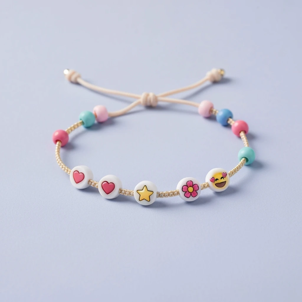 kpop friendship bracelet, cute, expressive, minimal emoji
