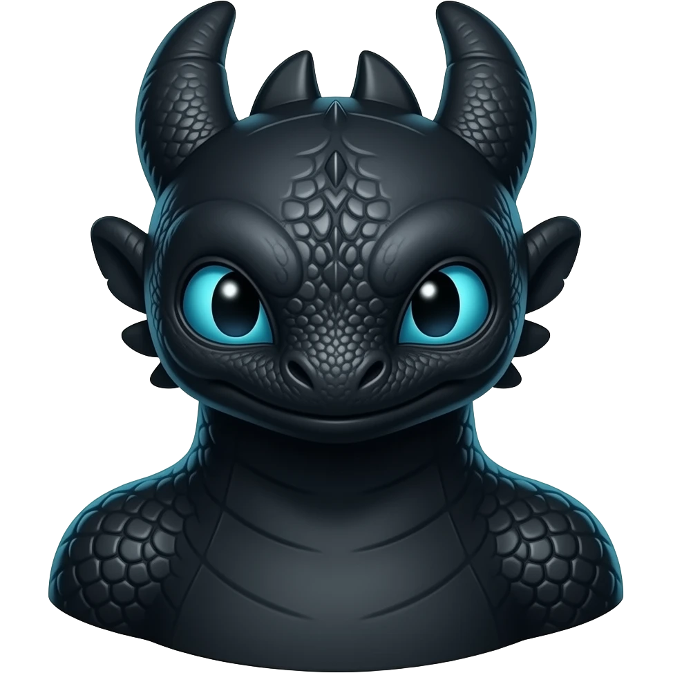 Toothless the Night Fury dragon shoulder bust emoji
