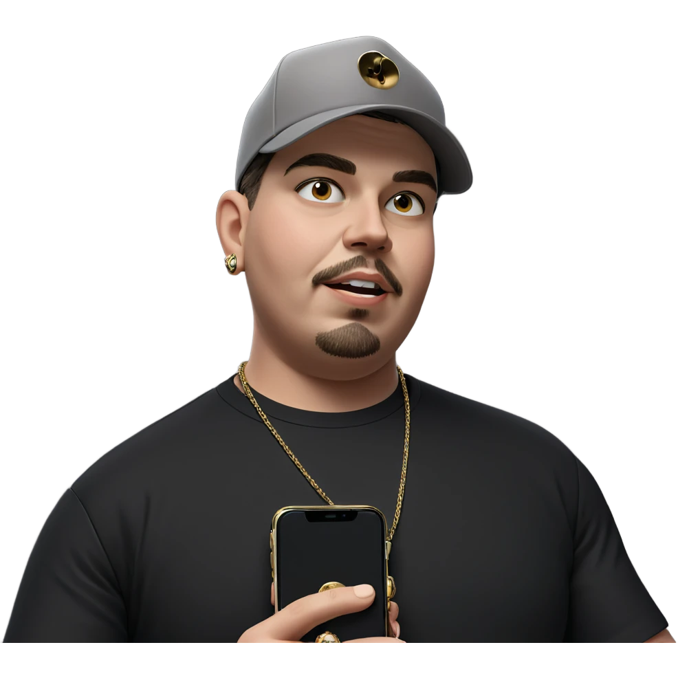 boy with jewelry and phone emoji