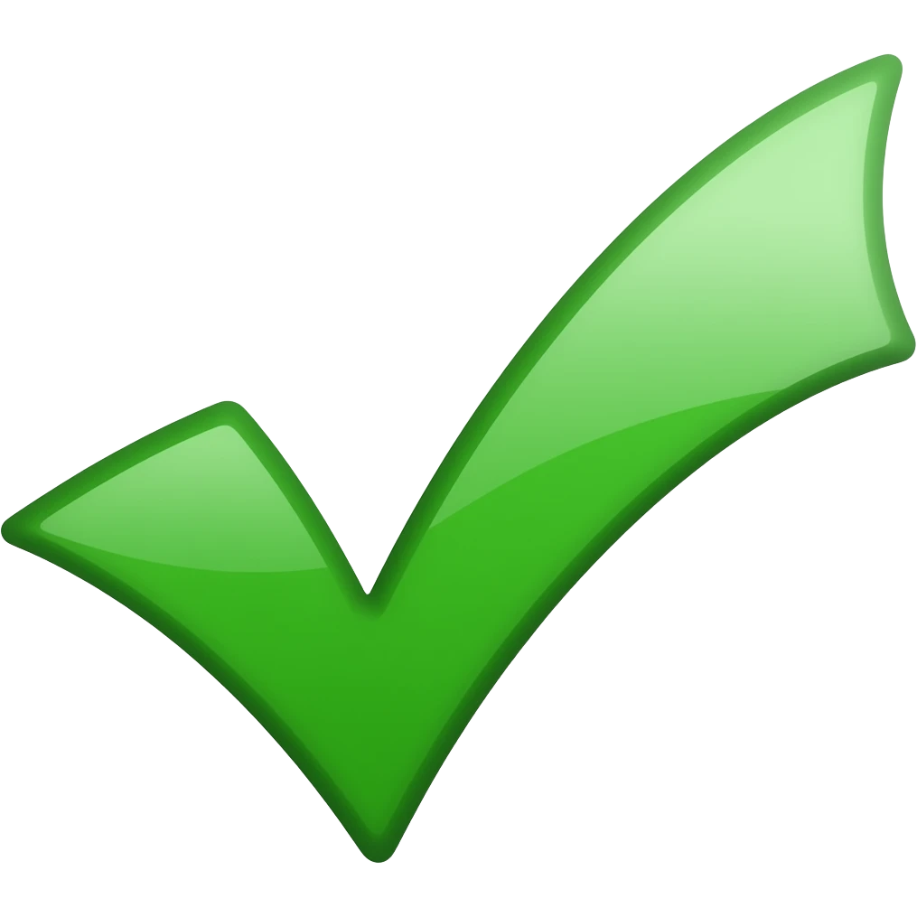 green mark of correctness emoji