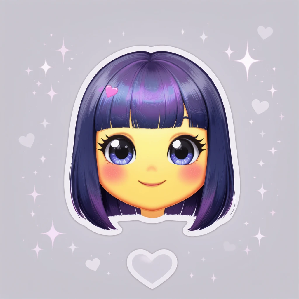 goth heart emoji, cute and shiny, no background emoji