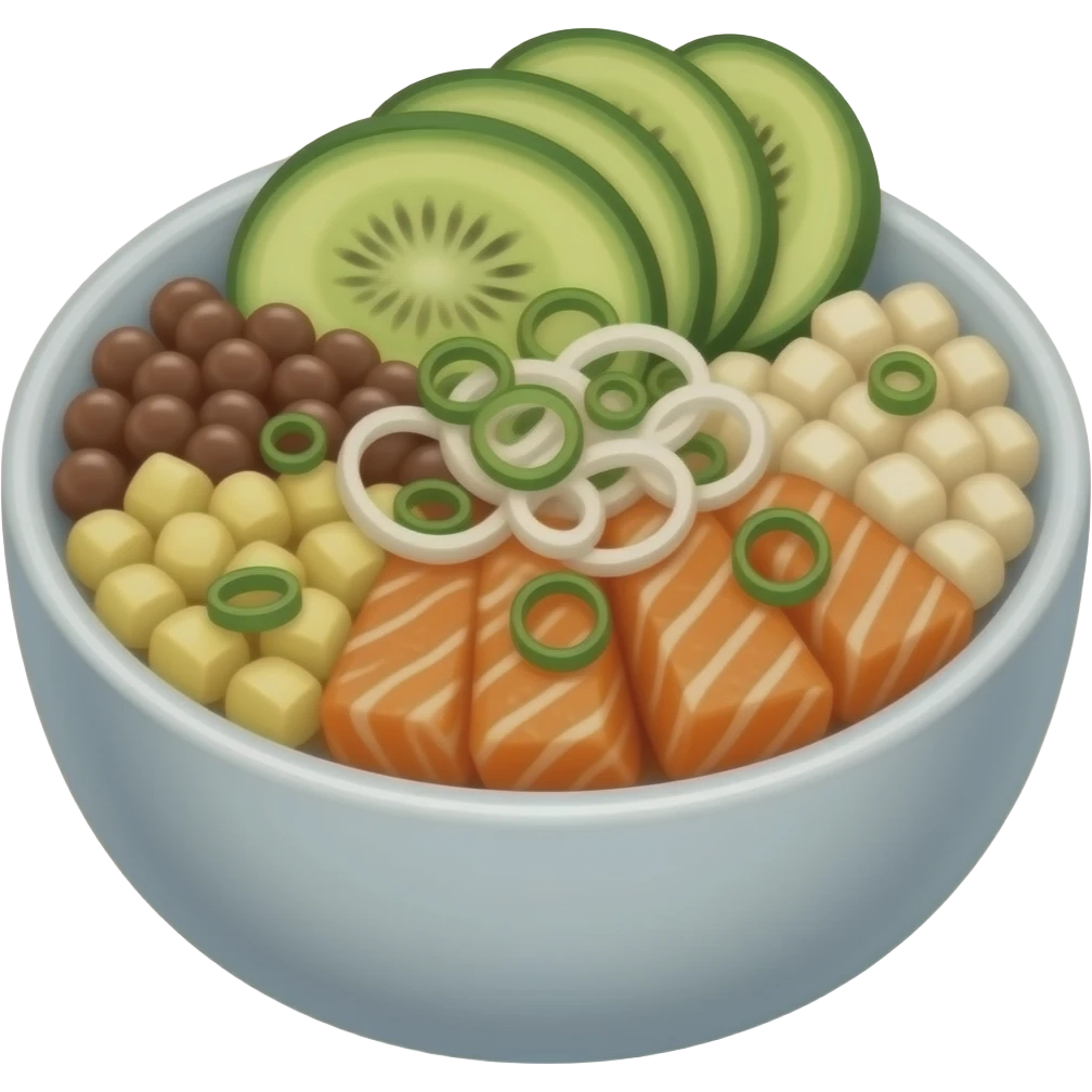 Poke de salmão com cebolinha havaiano emoji