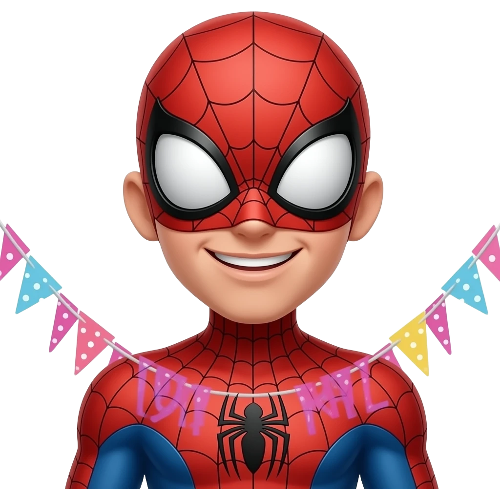 spiderman giving happy birthday emoji
