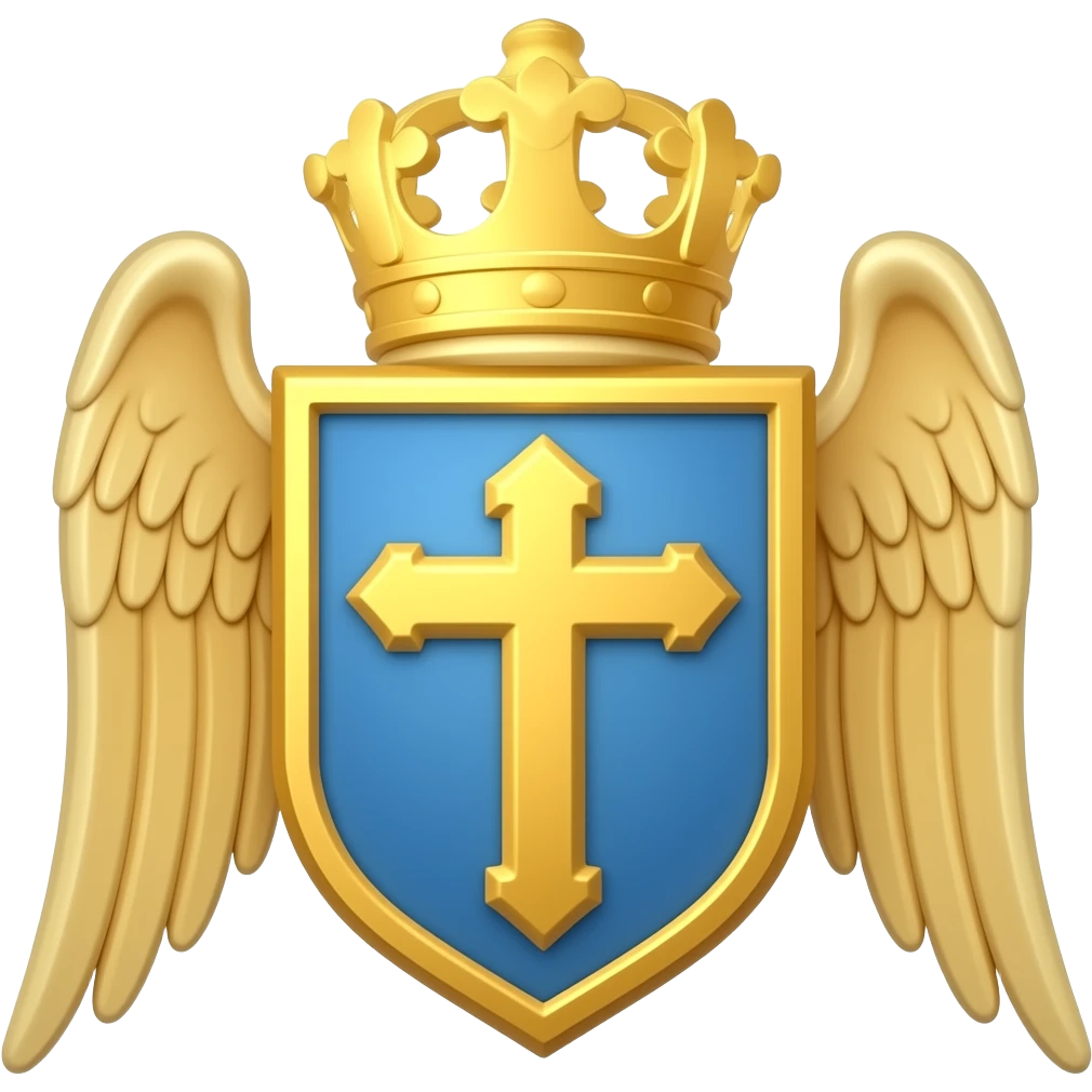 saint emblem with diamond wings emoji