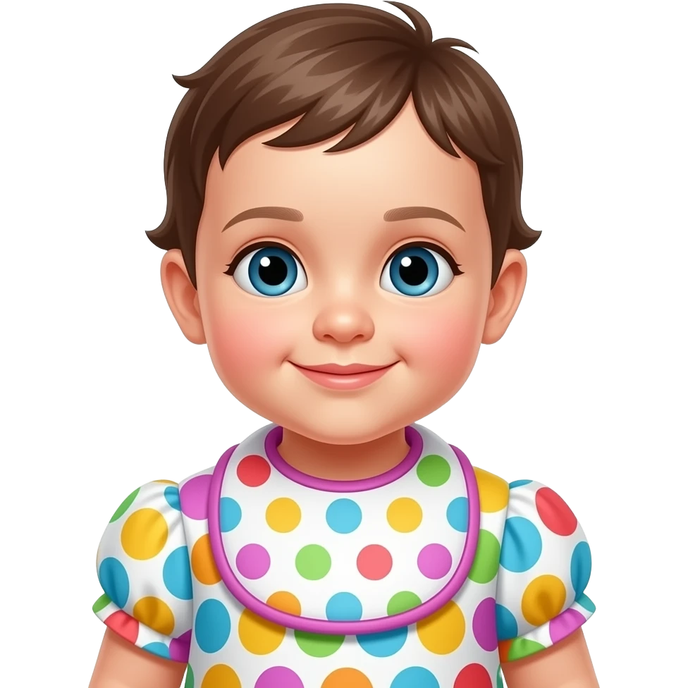 baby with colourful Bib colour dress emoji