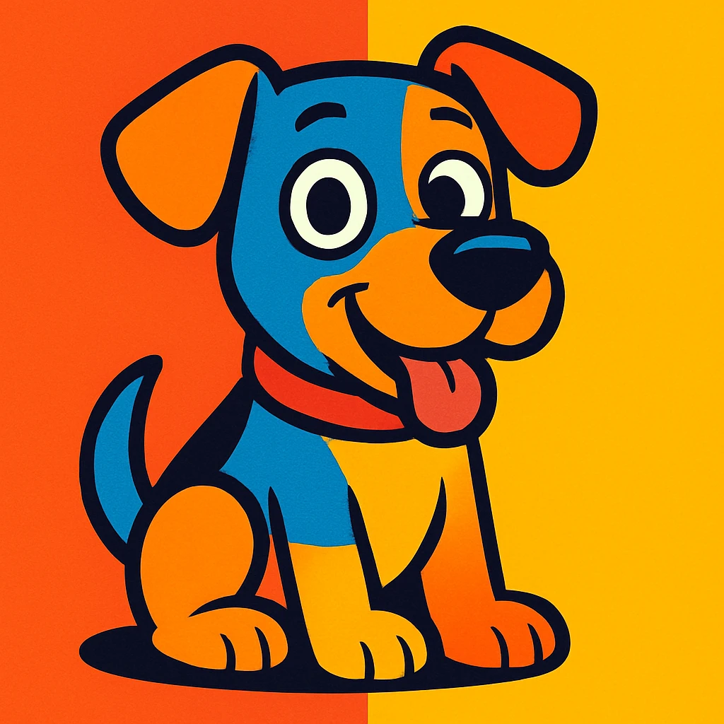 vibrant cartoon style dog emoji