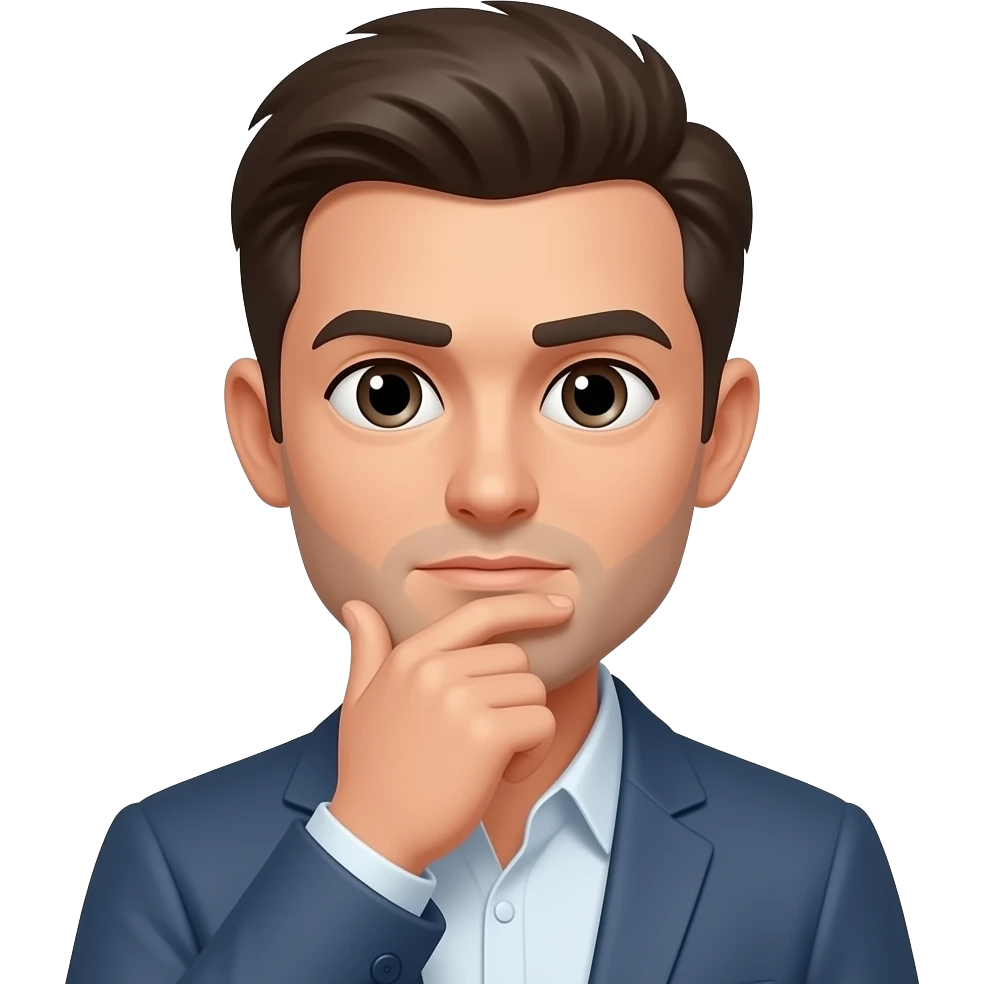 Man, thinking hard emoji