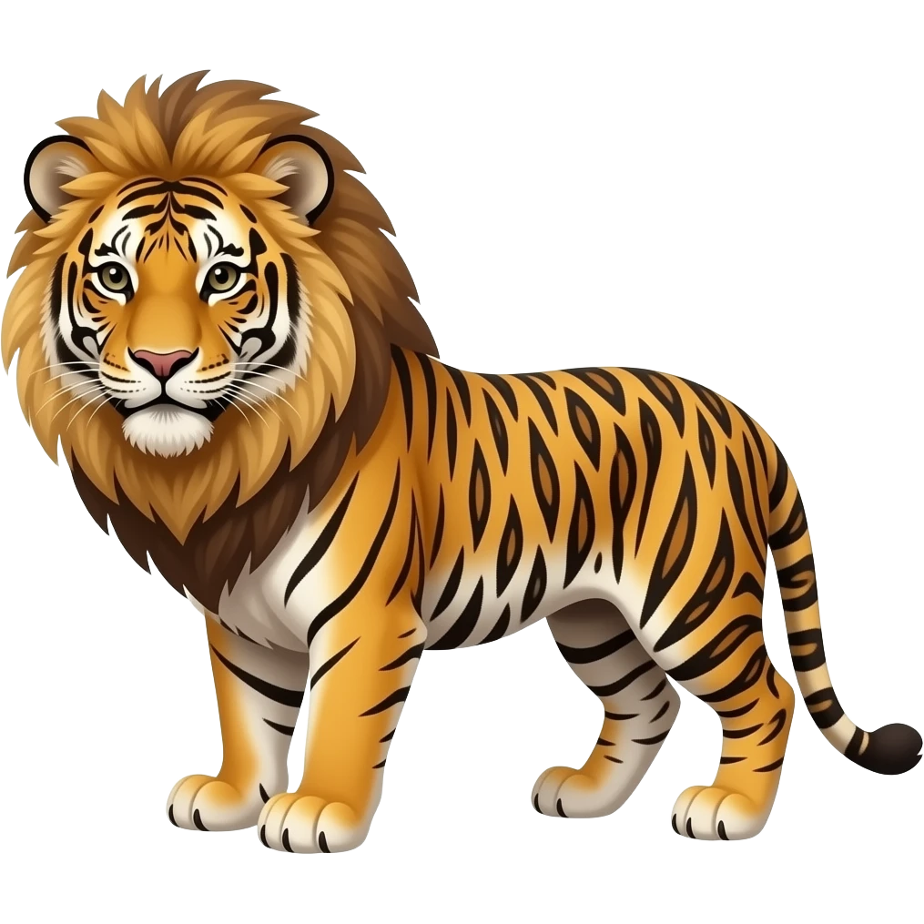 A Lion+Leopard+Tiger Hybrid emoji