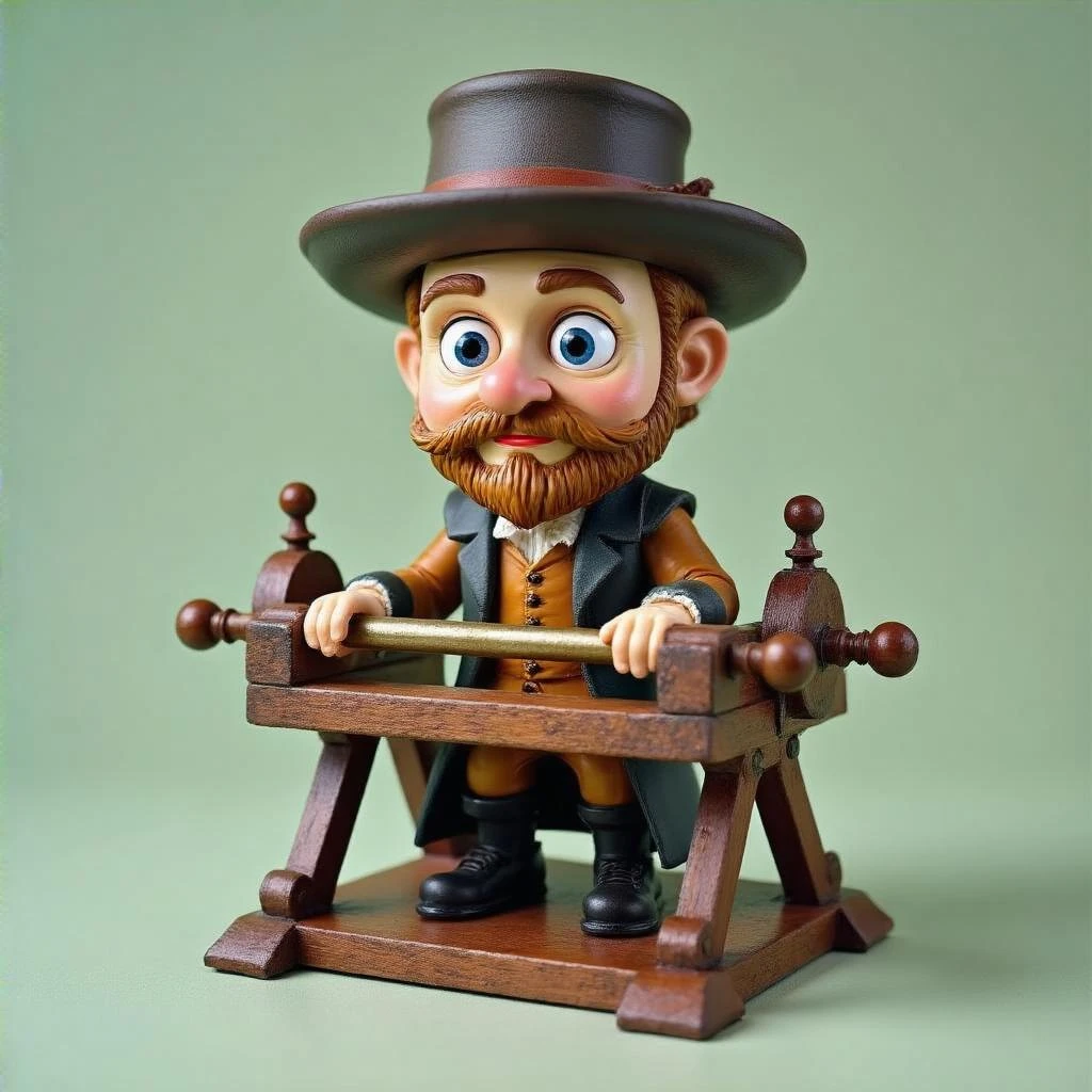 Печатный станок Гутенберга без Гутенберга в стиле и с текстурами Bobblehead, прозрачный фон emoji