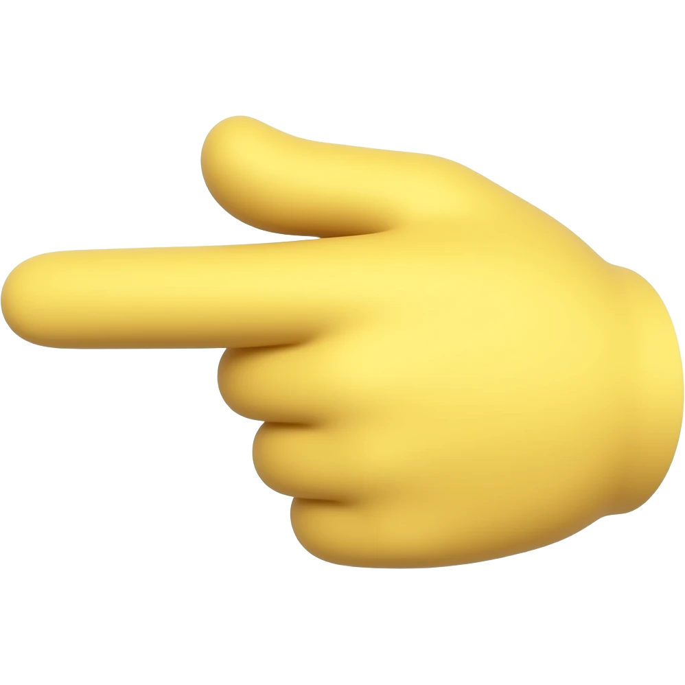 한 손으로 무언가를 가리키는 노란색 손 이모지 emoji