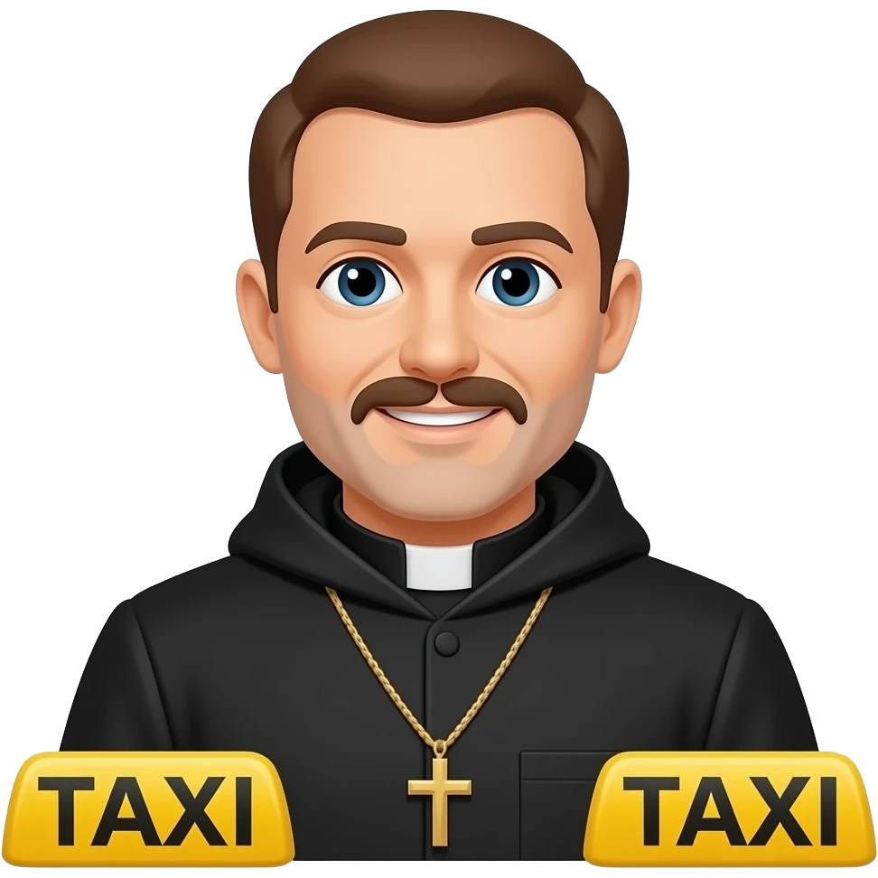 The priest is a taxi driver emoji
