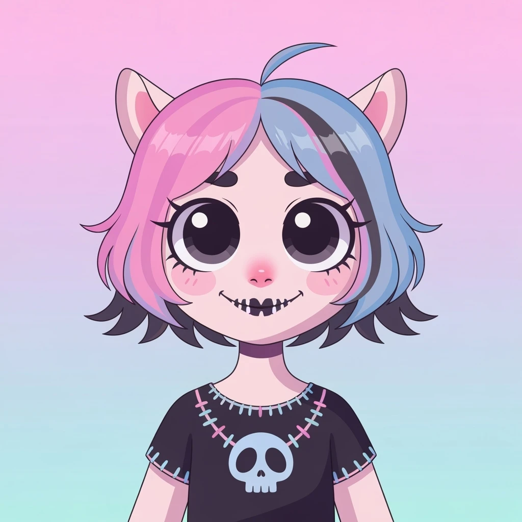 pastel horror profile picture, cute, expressive, minimal, variation 2 emoji