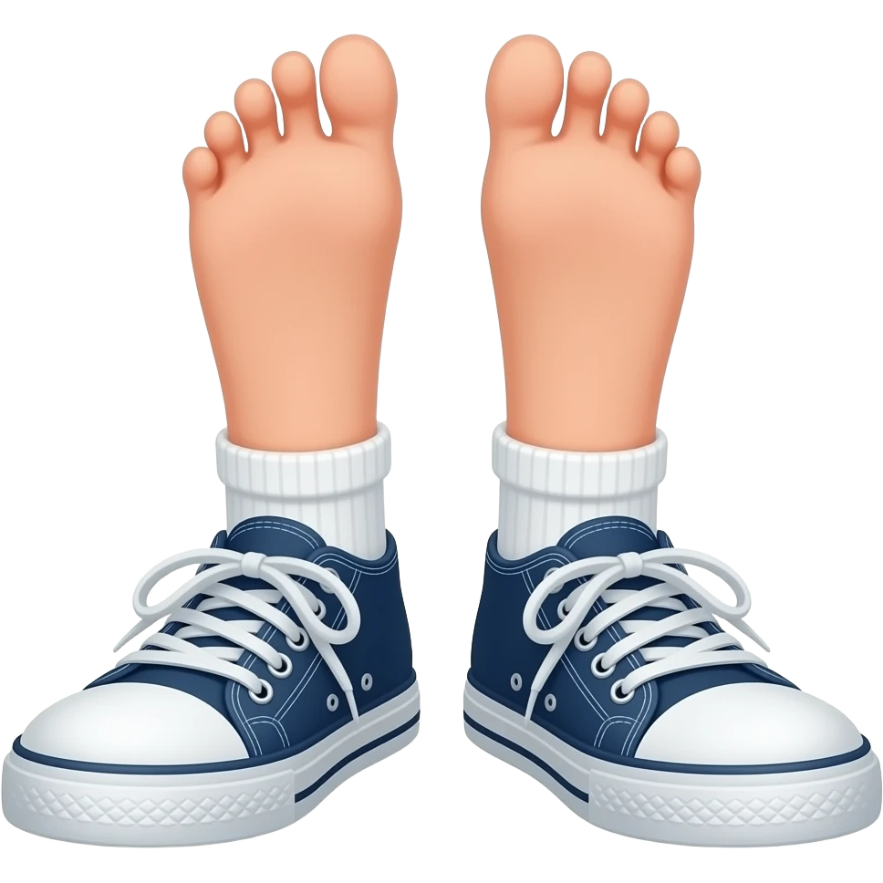 Kids feet poking out of shoes emoji