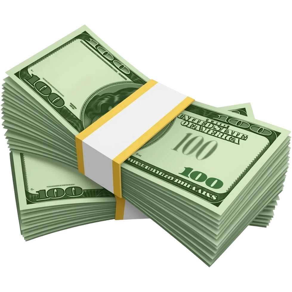 a bundle of money realistic emoji