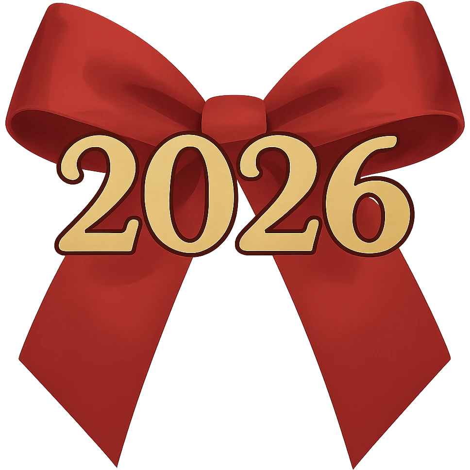 new year 2026 bow ,remove background emoji