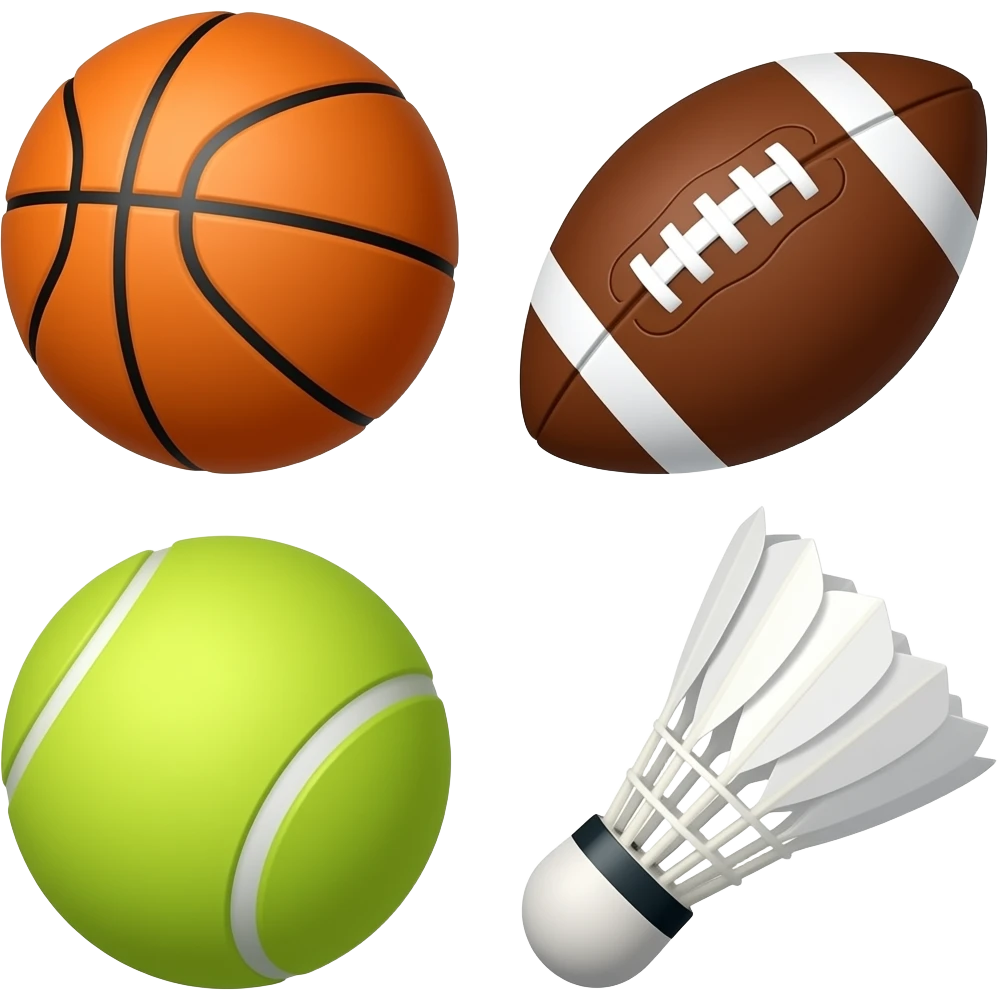basketbal football tennis badminton balls emoji
