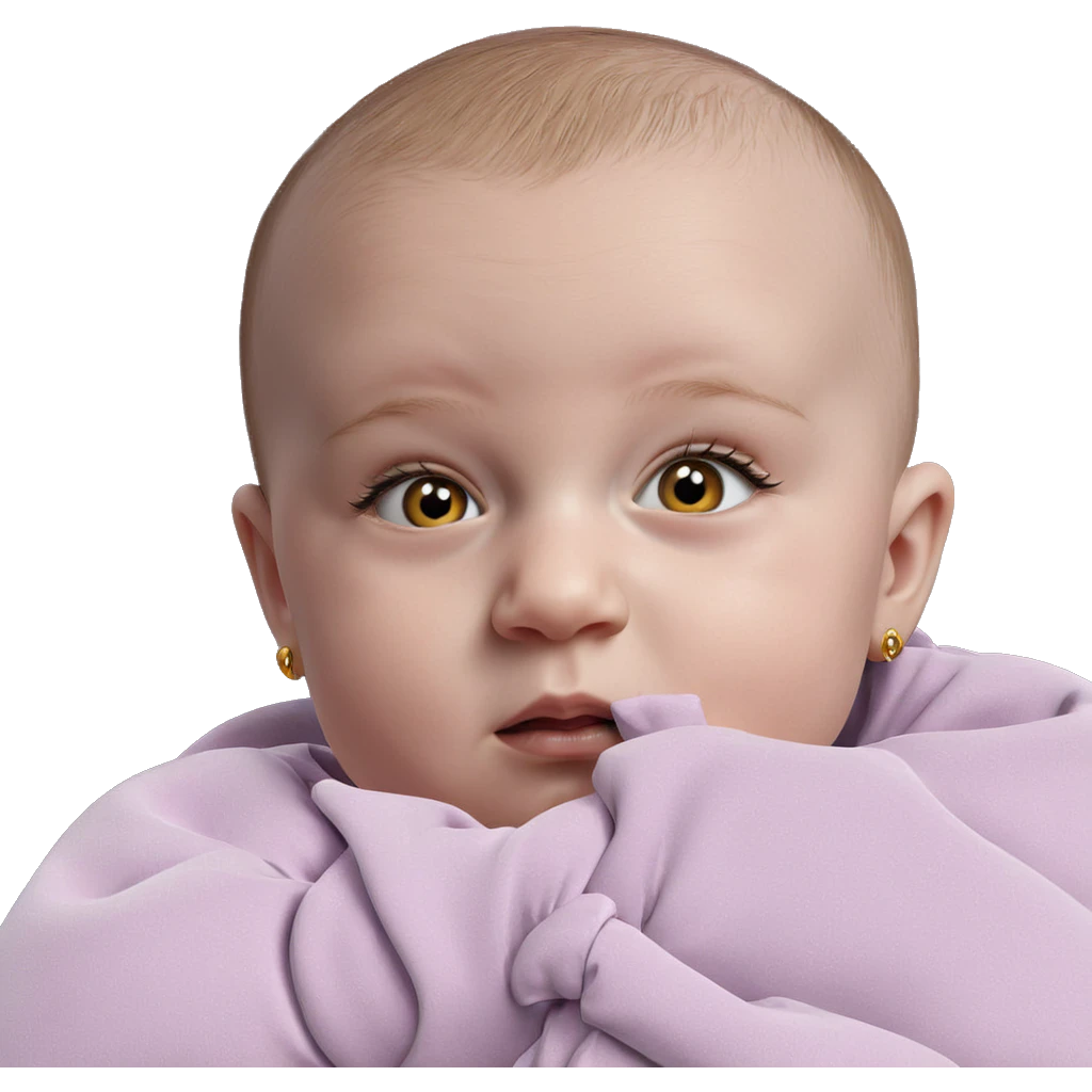 realistic bald girl with earrings emoji