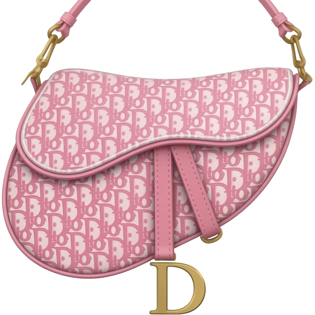 Pink Dior Oblique Embroidery and White Lace saddle bag emoji
