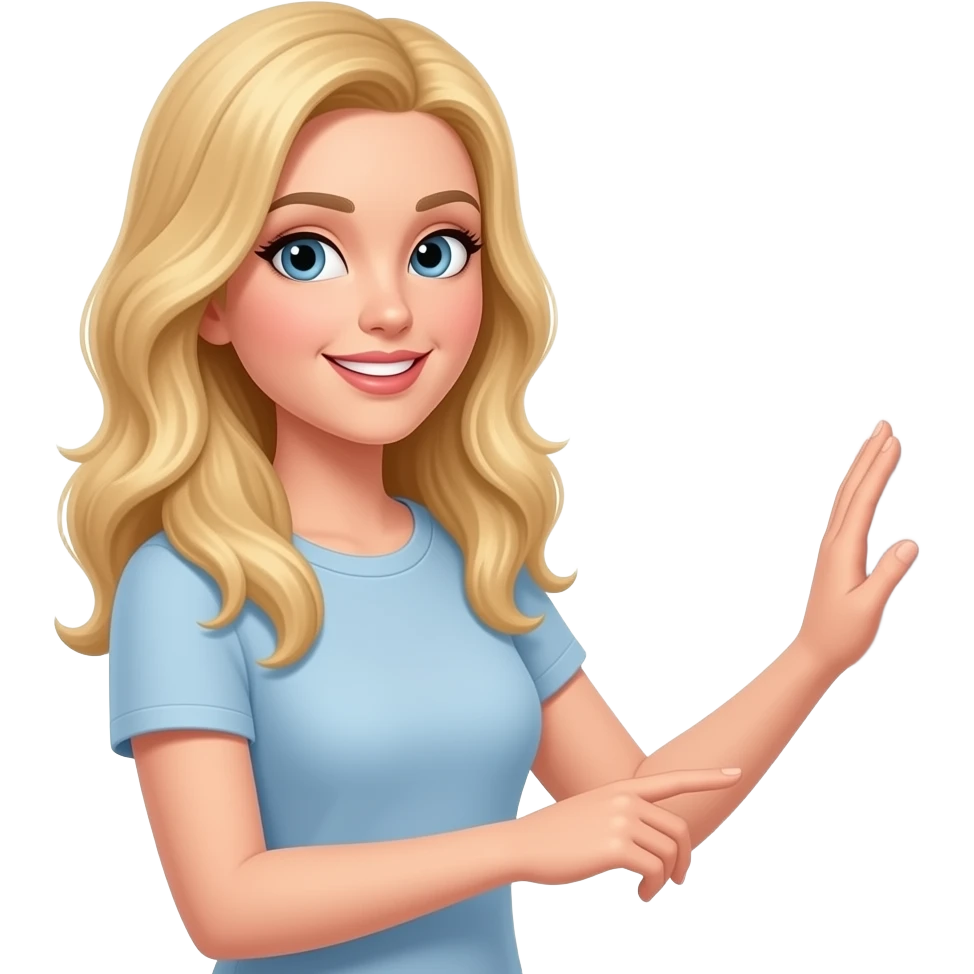 Make an animated emoji of female with blonde hair touching walls. So they touch the right side of the wall with their right hand and touch the left side with their left hand emoji