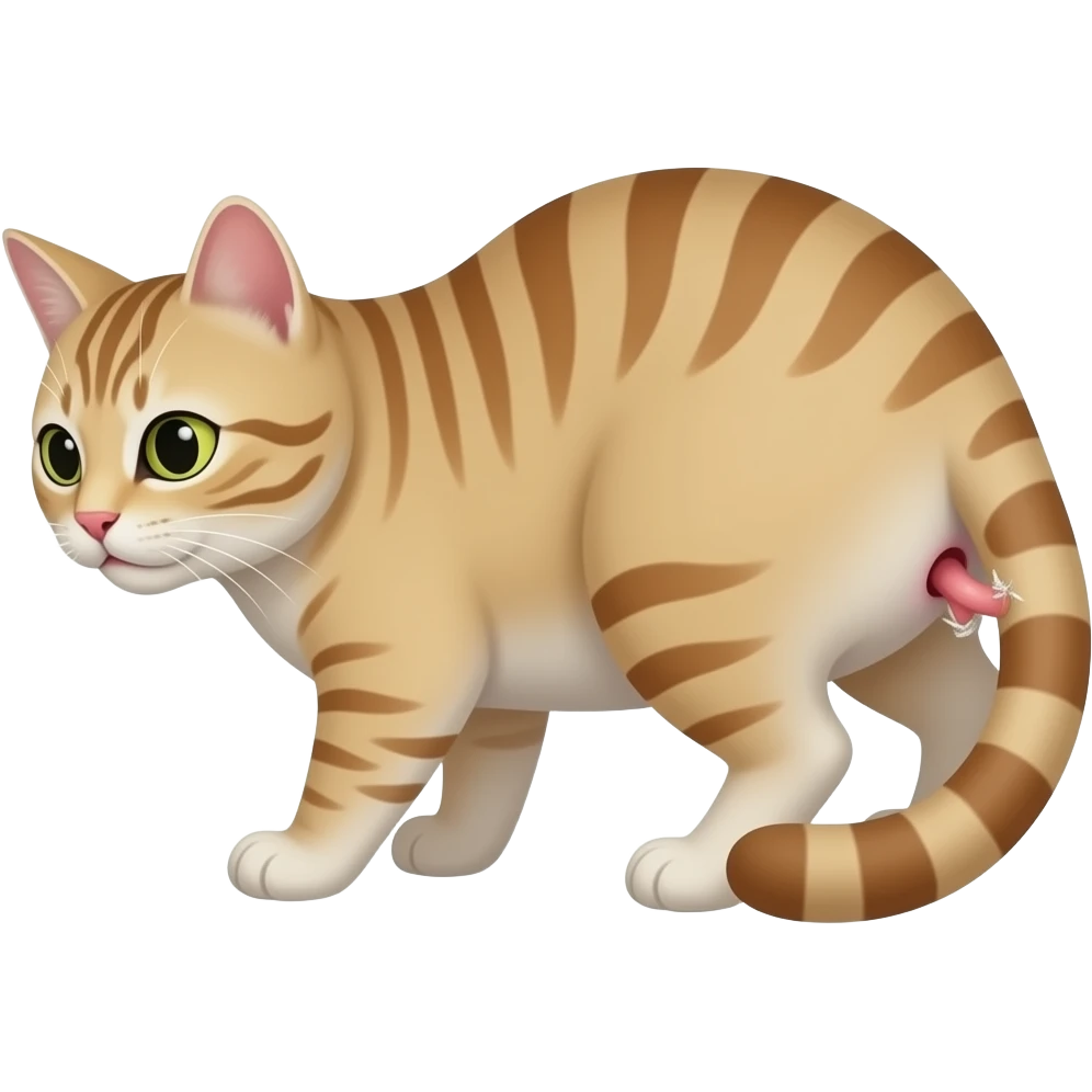 Cat is trying to remove that is stuck in his butt emoji