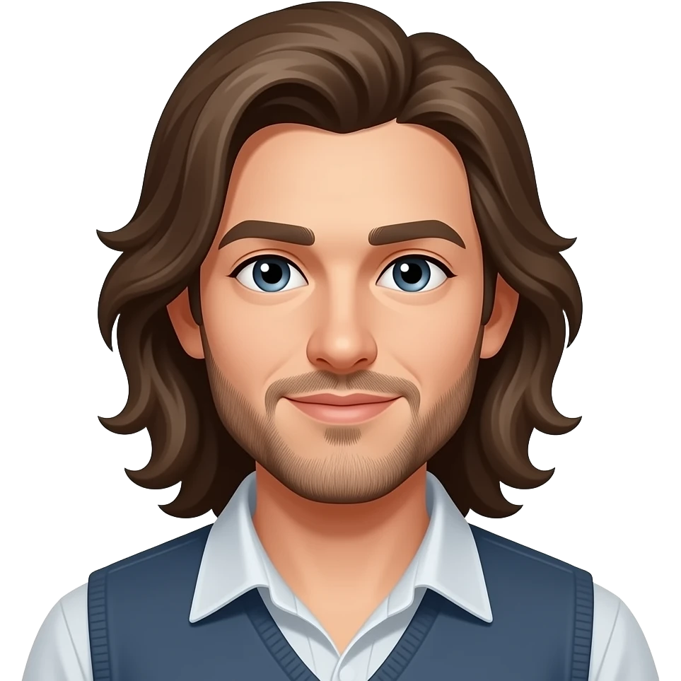 man with long hair emoji