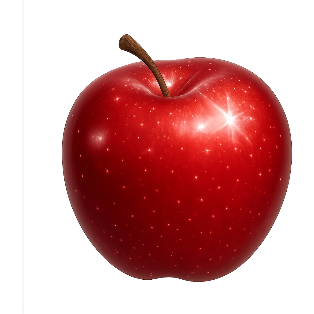 sparkling apple, no background emoji