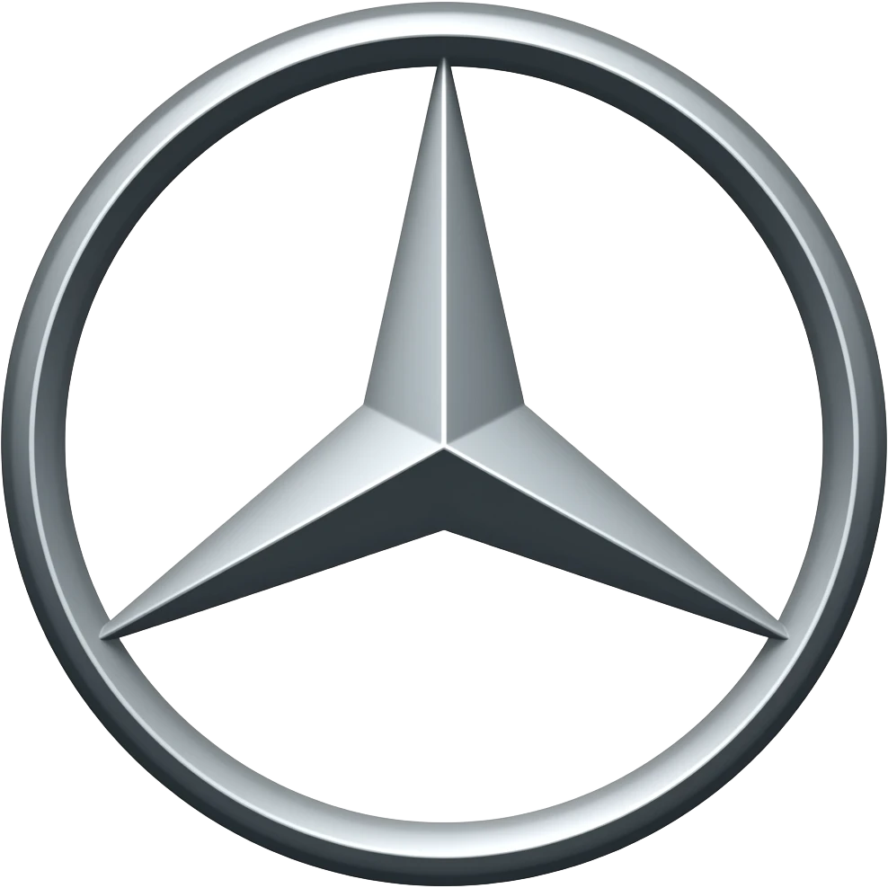 Mercedes benz logo star color black back ground white emoji