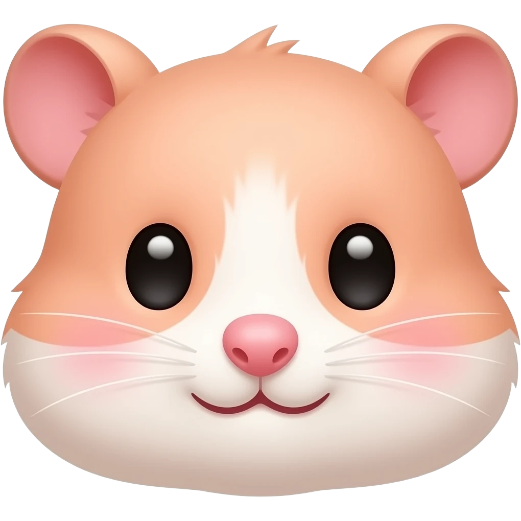 Cute Peach pink baby hamster face emoji