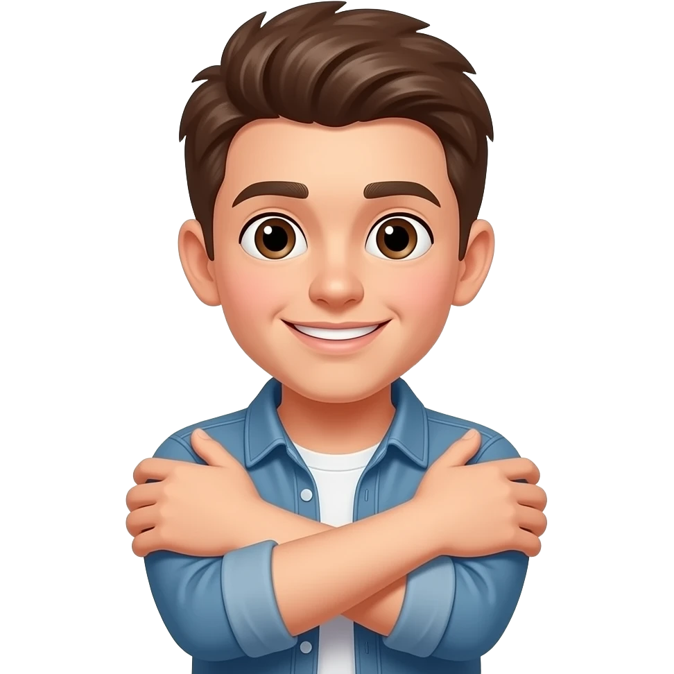 a teenager wanting to give a hug emoji