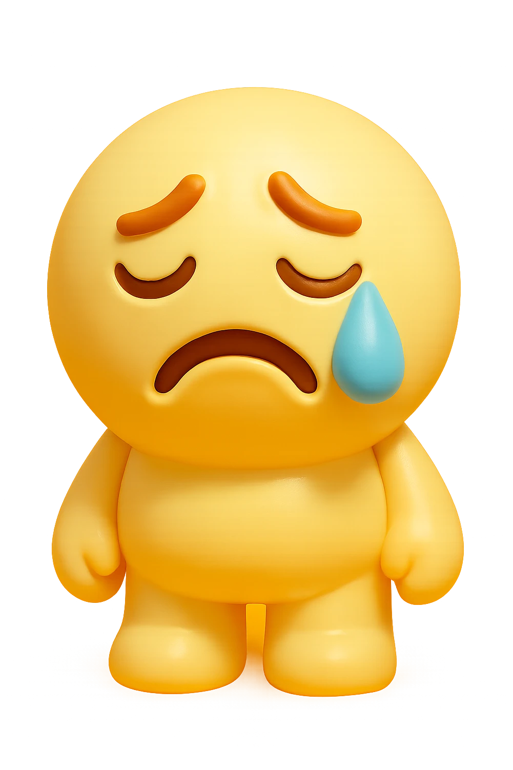 sad crying emoji, expressive face, single tear emoji