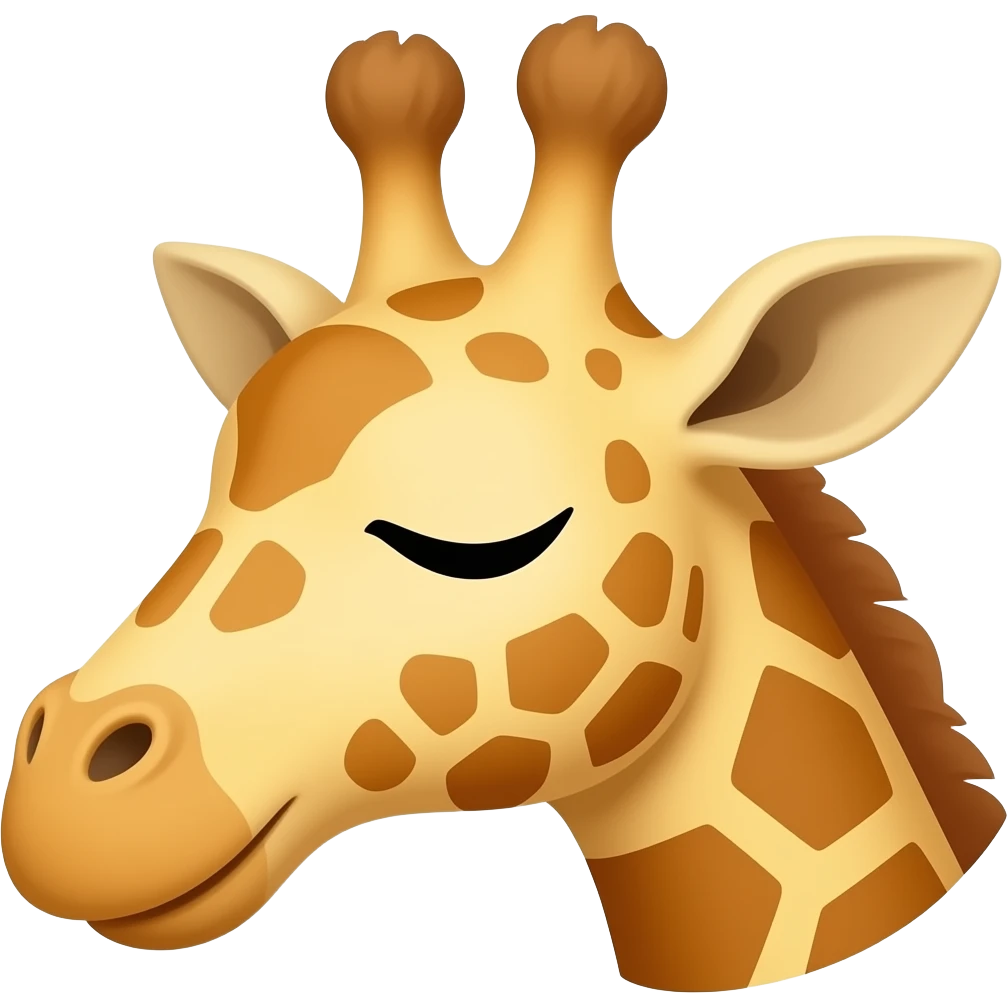 Einfacher Giraffenkopf schlafen emoji