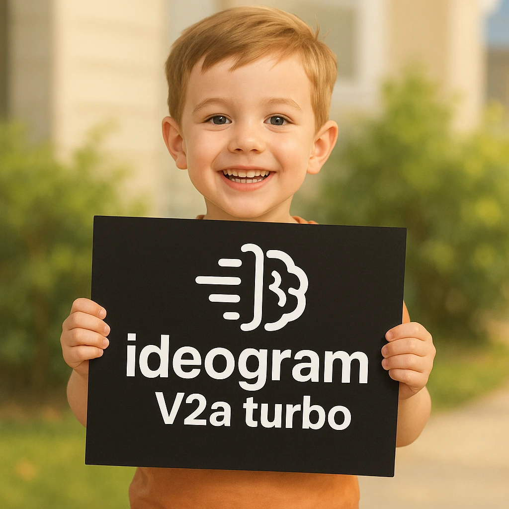 make image of a child holding a poster of this image emoji