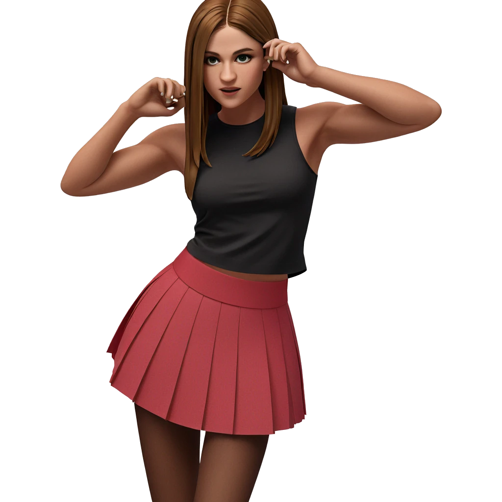girl in pleated skirt emoji