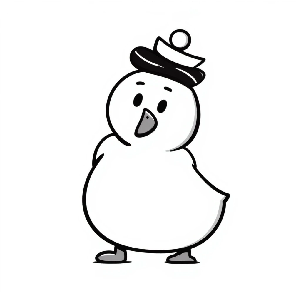 duck hand drawn doodle style emoji