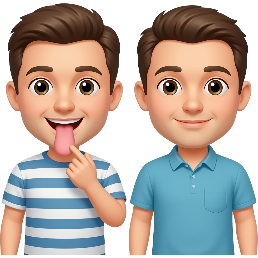 Two men using their penis emoji