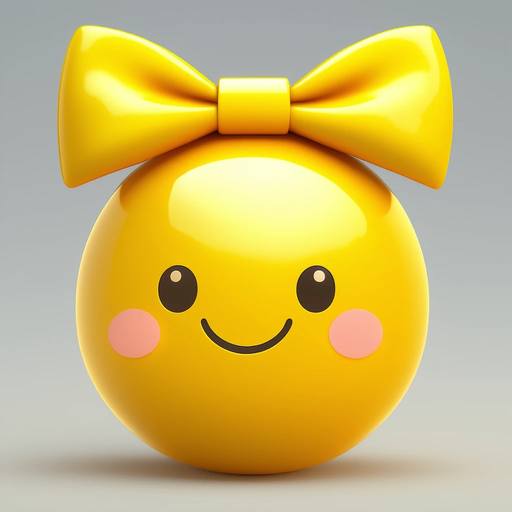 cute and shiny yellow bow emoji emoji