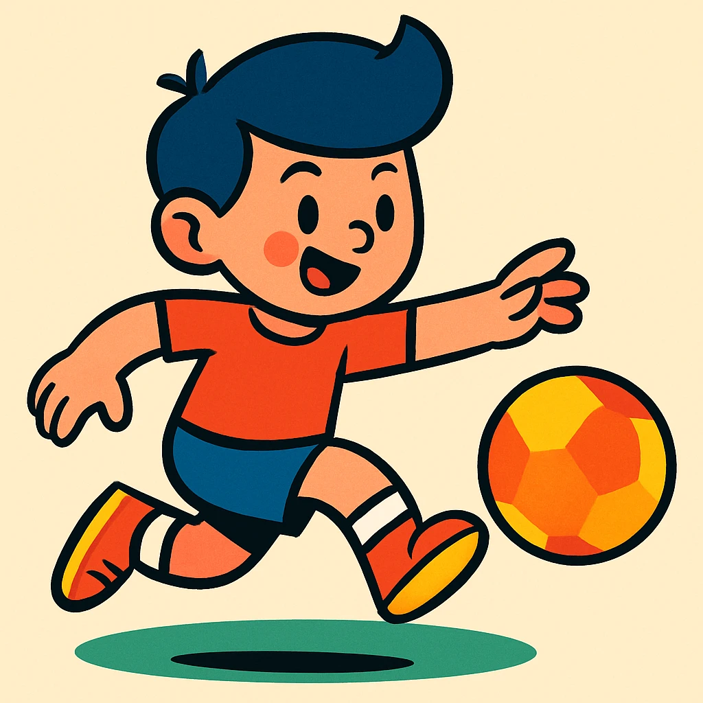 a boy passing a ball emoji