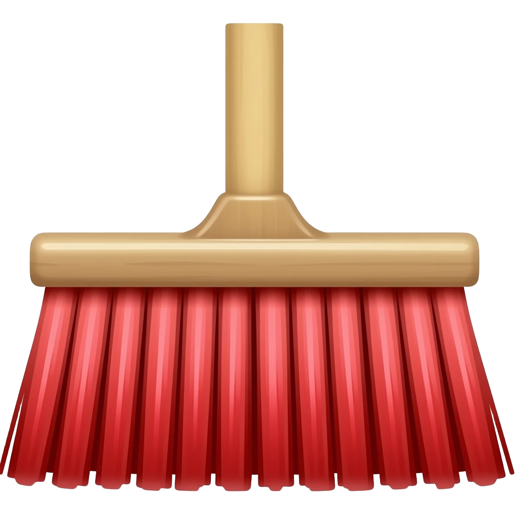 red drain broom emoji