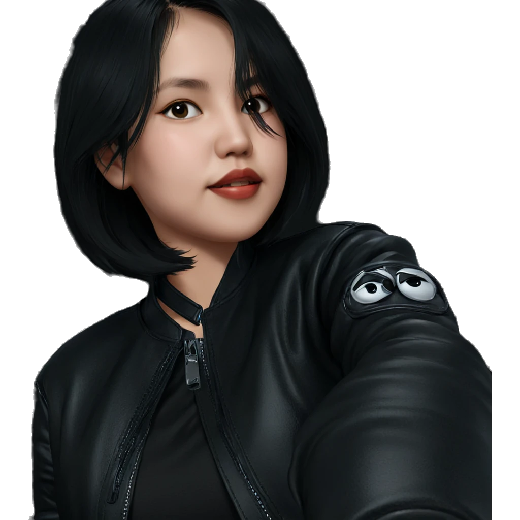 girl in leather jacket emoji