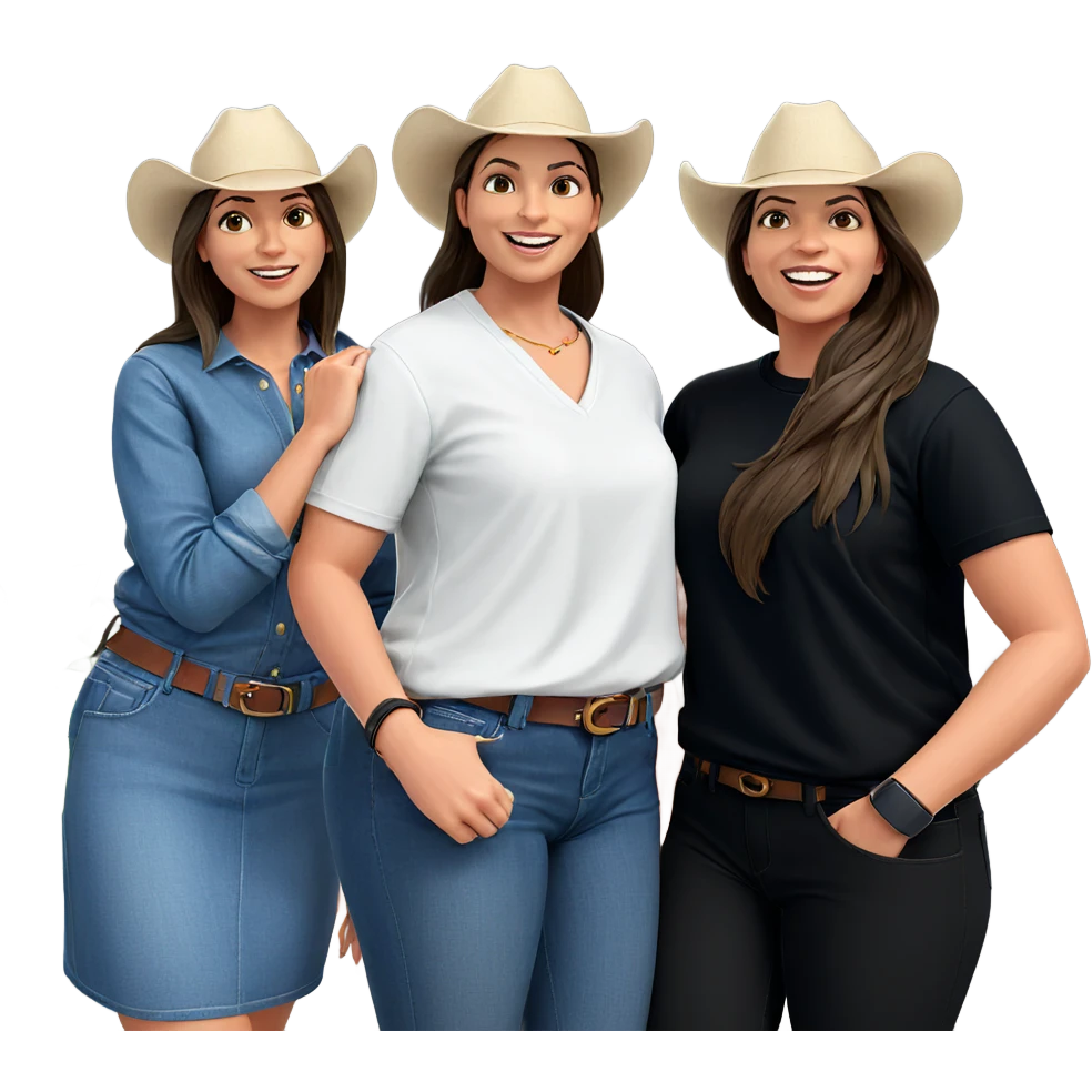 happy girls in casual style emoji