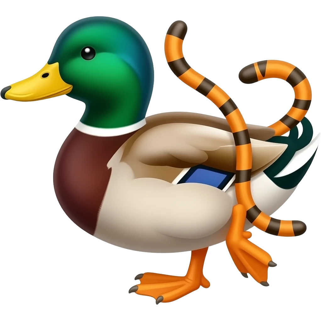 create emoji of tigerpainted duck emoji