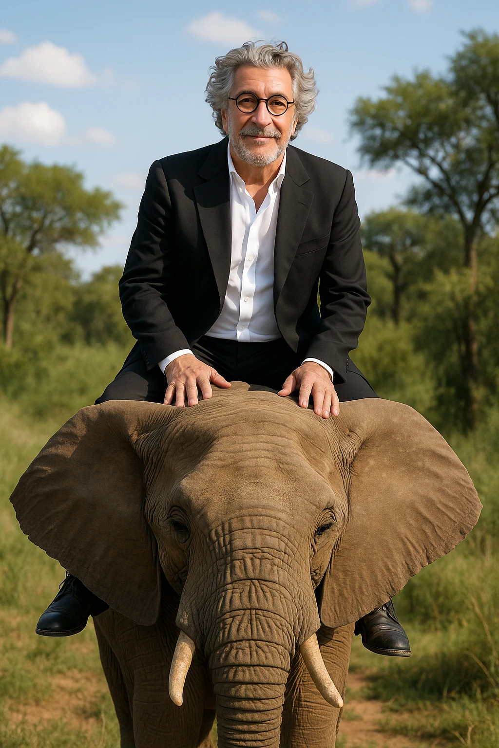 Alain chabat sur un éléphant  emoji