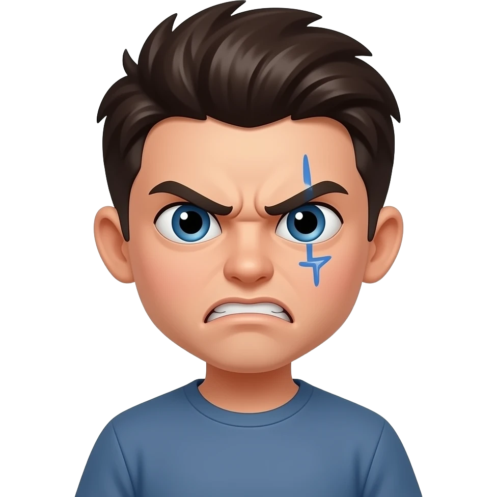 angry boy with phsco fease emoji
