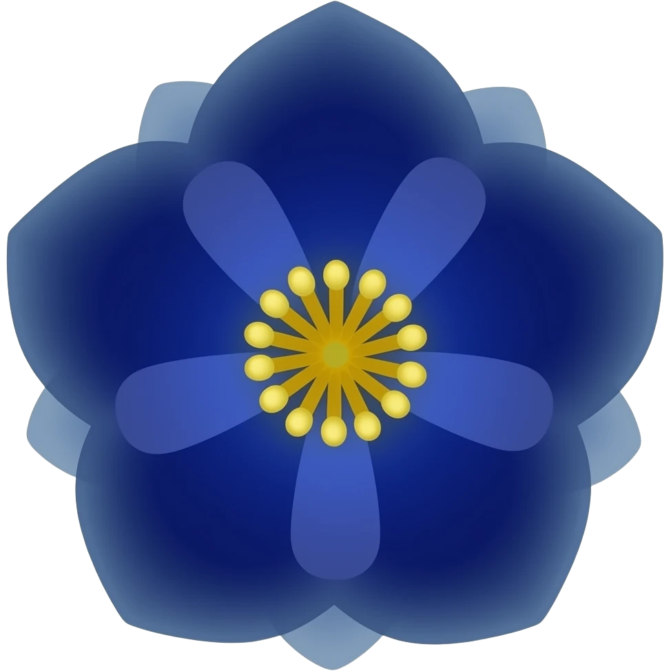Je veux un emojis d’une fleur bleu foncé emoji