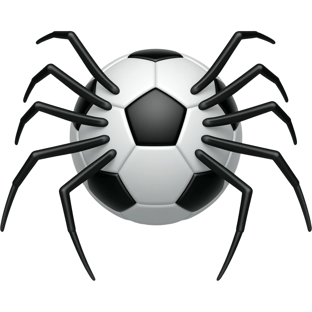 Soccer ball with spider legs emoji