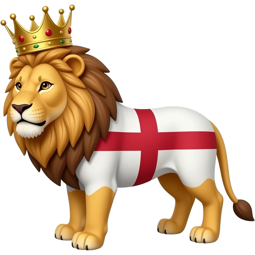 1 lion in a crown and england flag emoji