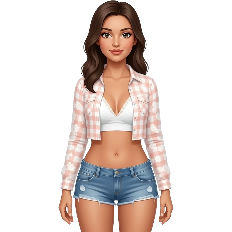 Full  sexy girl body with possy emoji