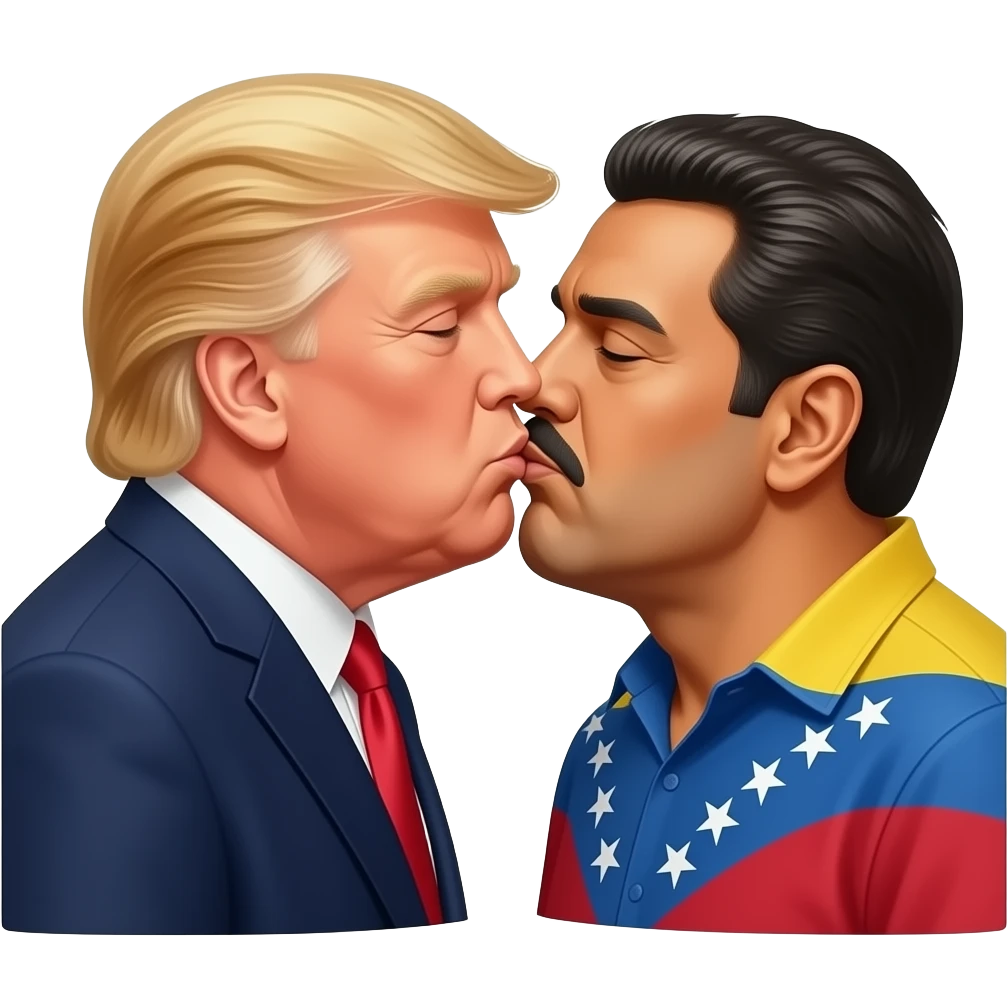 Donald trump besandose con maduro emoji