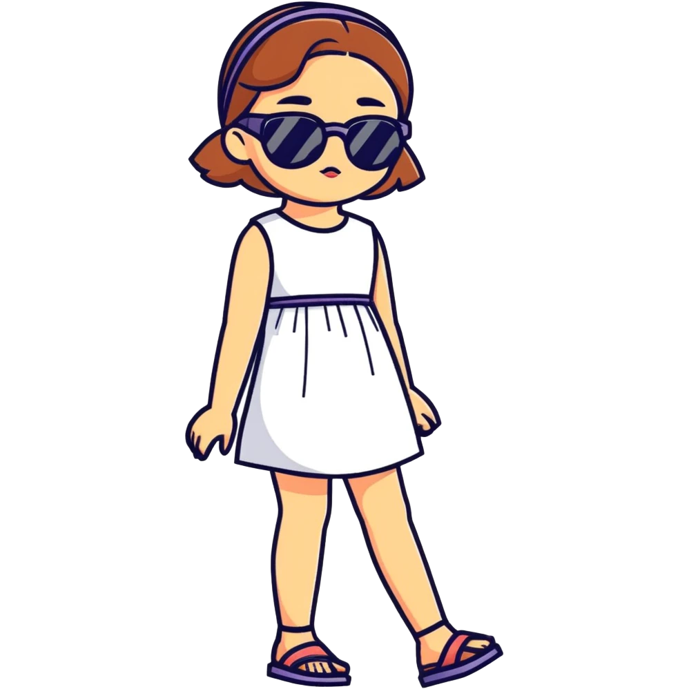Girl con vestido joroba y gafas de sol emoji